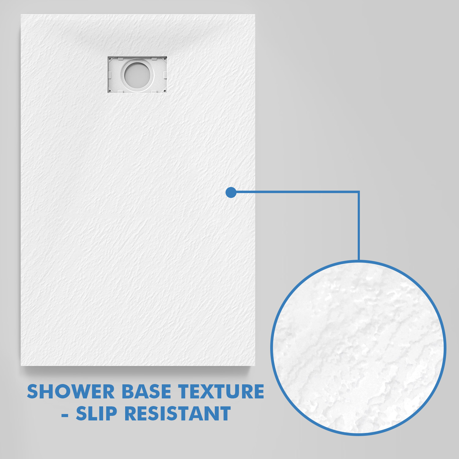 ELEGANT Low Profile Shower Tray White Anti Slip Shower Tray Rectangular